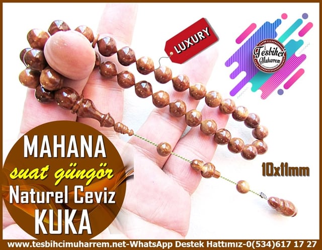 Kuka Ağacı TesbihlerTM11362Tesbih Kuka Antibakteriyel Şalgami Kesim Naturel Ceviz Mahana Tesbih Kuka Şalgami Kesim Naturel Ceviz Mahana 