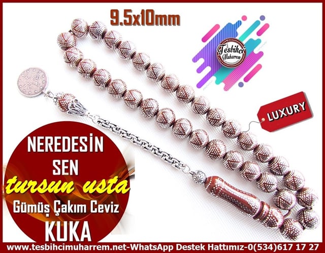 Kuka Ağacı TesbihlerTM11728Tesbih Kuka Tesbih Yoğun Gümüş Çakım Küre Kesim Gümüş Püsküllü Nererdesin SenTesbih Kuka Tesbih Yoğun Gümüş Çakım Küre Kesim Gümüş Püsküllü Nererdesin Sen