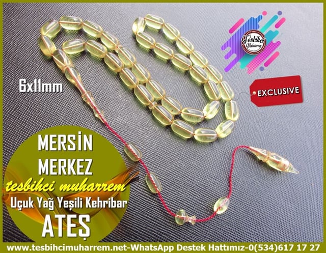 Yeşil Ton TesbihlerTM11659Tesbih Lux Ateş Kehribar Kapsül Kesim Yağ Yeşili Mersin Merkez Tesbih Lux Ateş Kehribar Kapsül Kesim Yağ Yeşili Mersin Merkez 