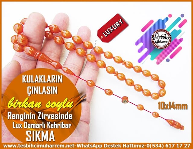 Sarı Ton TesbihlerTM11815Tesbih Lux Sıkma Kehribar Beyzi Kesim Sarı Damarlı Kulakların ÇınlasınTesbih Lux Sıkma Kehribar Beyzi Kesim Sarı Damarlı Kulakların Çınlasın