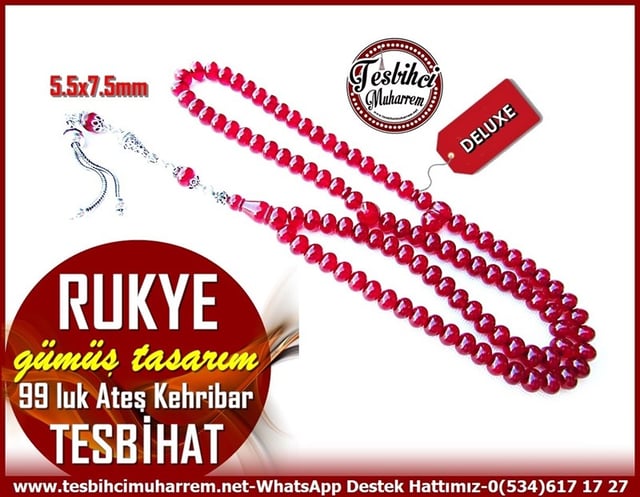 99luk Dua Ve Namaz TesbihatlarıTM11333Tesbih Sıkma Kehribar 99luk Vişne Damarlı Basık Kesim Gümüş  Püskül Dua Tesbihatı Rukye Tesbih Sıkma Kehribar 99luk Vişne Damarlı Basık Kesim Gümüş  Püskül Dua Tesbihatı Rukye 
