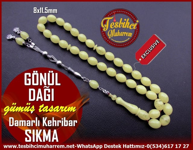 Limon Kehribar TesbihlerTM11488Tesbih Sıkma Kehribar Sarı Damarlı Beyzi Kesim Gümüş Püsküllü Gönül DağıTesbih Sıkma Kehribar Sarı Damarlı Beyzi Kesim Gümüş Püsküllü Gönül Dağı