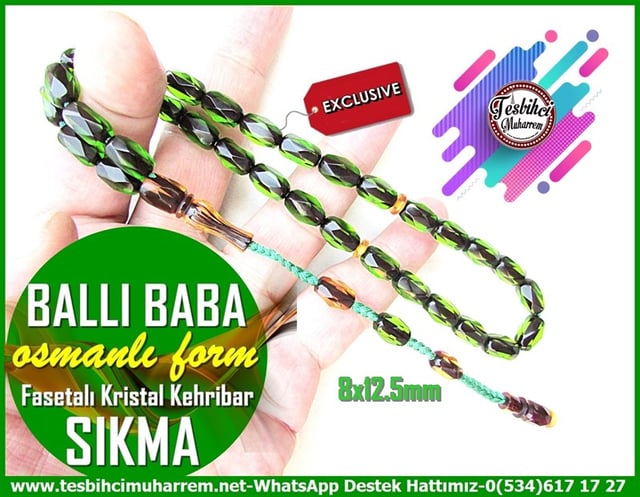 Yeşil Ton TesbihlerTM11895Tesbih Sıkma Kehribar Yeşil Fasetalı Kristal Kesim Ballı Baba Tesbih Sıkma Kehribar Yeşil Fasetalı Kristal Kesim Ballı Baba 
