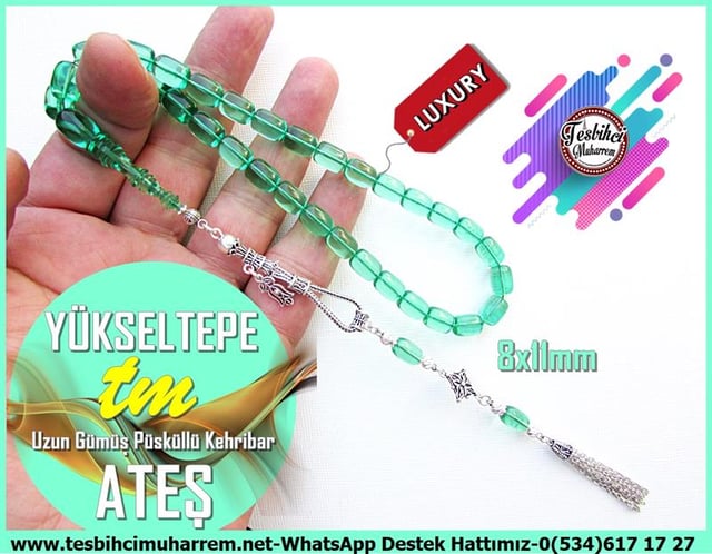 Yeşil Ton TesbihlerTM12695Tespih Ateş Kehribar Uzun Gümüş Püsküllü Uçuk Yeşil Yükseltepe Tesbih Tespih Ateş Kehribar Uzun Gümüş Püsküllü Uçuk Yeşil Yükseltepe Tesbih 