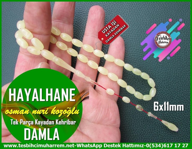 Damla Kehribar TesbihlerTM13159Tespih Damla Kehribar I Özel Tek Parça Kayadan Badem Kesim Hayalhane Tesbih Tespih Damla Kehribar I Özel Tek Parça Kayadan Badem Kesim Hayalhane Tesbih 