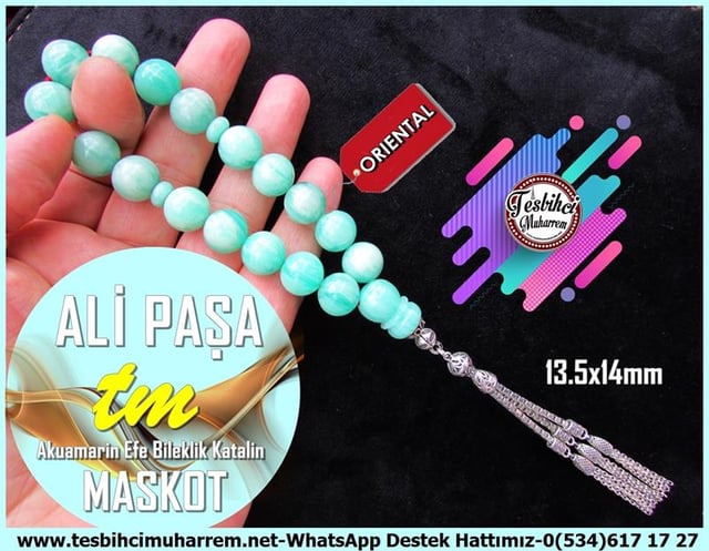 Maskot,Bileklik,Can-ı Gönül TesbihlerTM12562Tespih Katalin Akuamarin Bileklik Maskot Efe Gümüş Püsküllü Ali Paşa Tesbih Tespih Katalin Akuamarin Bileklik Maskot Efe Gümüş Püsküllü Ali Paşa Tesbih 