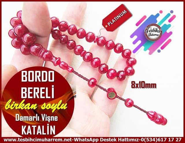 Katalin Ve Bağa TesbihlerTM12779Tespih Katalin Bürokrat Boy Damarlı Vişne Basık Kesim Bordo Bereli TesbihTespih Katalin Bürokrat Boy Damarlı Vişne Basık Kesim Bordo Bereli Tesbih