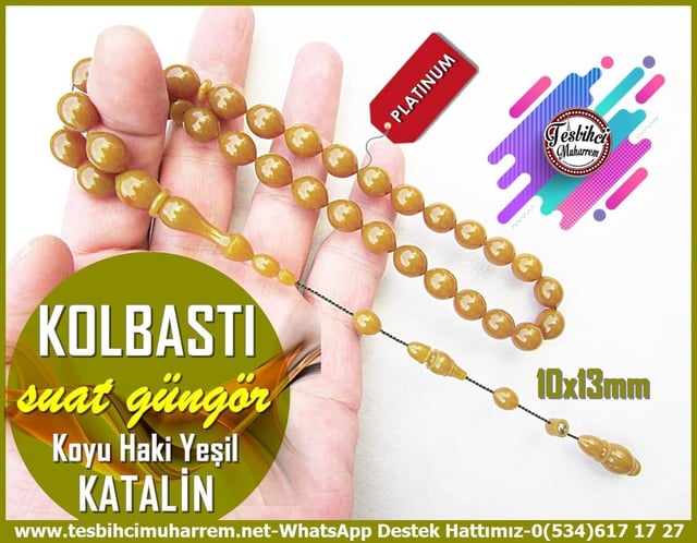 Katalin Ve Bağa TesbihlerTM12799Tespih Katalin Çubuk Malzeme Haki Yeşil Sığırcık Kolbastı TesbihTespih Katalin Çubuk Malzeme Haki Yeşil Sığırcık Kolbastı Tesbih