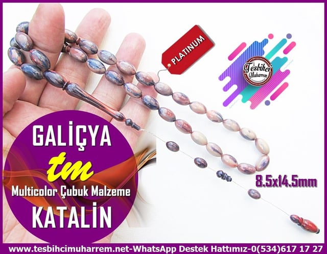 Katalin Ve Bağa TesbihlerTM13182Tespih Katalin I Beyzi Kesim Multicolor Lüx Çubuk Galiçya Tesbih Tespih Katalin I Beyzi Kesim Multicolor Lüx Çubuk Galiçya Tesbih 