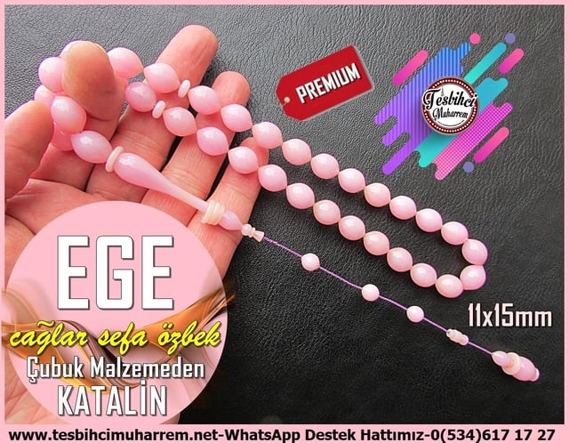 Katalin Ve Bağa TesbihlerTM13231Tespih Katalin I Lux Çubuk Malzemeden Özel İşçilik Beyzi Kesim Pembe Ege TesbihTespih Katalin I Lux Çubuk Malzemeden Özel İşçilik Beyzi Kesim Pembe Ege Tesbih