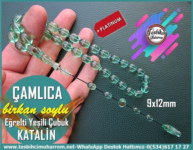 Katalin Ve Bağa TesbihlerTM12834Tespih Katalin Saydam Eğrelti Yeşili Beyzi Kesim Çamlıca Tesbih Tespih Katalin Saydam Eğrelti Yeşili Beyzi Kesim Çamlıca Tesbih 