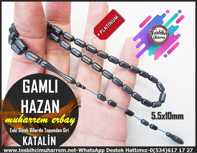 Katalin Ve Bağa TesbihlerTM12963Tespih Katalin Siyah Bilardo Topundan Gri Gamlı Hazan TesbihTespih Katalin Siyah Bilardo Topundan Gri Gamlı Hazan Tesbih