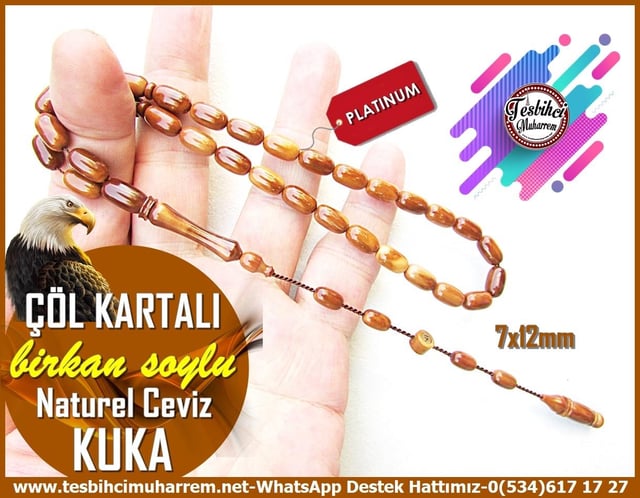 Kuka Ağacı TesbihlerTM12797Tespih Kuka Özel Tasarım Fıçı Badem Kesim Çöl Kartalı TesbihTespih Kuka Özel Tasarım Fıçı Badem Kesim Çöl Kartalı Tesbih