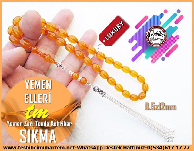 Kayısı Kehribar TesbihlerTM12583Tespih Lüx Sıkma Kehribar Gümüş Püsküllü Beyzi Kesim Yemen Elleri Tesbih Tespih Lüx Sıkma Kehribar Gümüş Püsküllü Beyzi Kesim Yemen Elleri Tesbih 