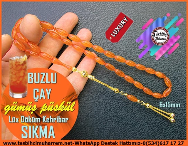 Hareli Damarlı Sarı Kehribar TesbihlerTM12537Tespih Lux Sıkma Kehribar Gümüş Püsküllü Badem Kesim Buzlu Çay Tesbih Tespih Lux Sıkma Kehribar Gümüş Püsküllü Badem Kesim Buzlu Çay Tesbih 