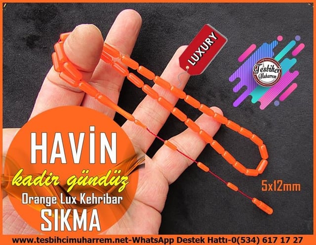 Kayısı Kehribar TesbihlerTM12529Tespih Lux Sıkma Kehribar Turuncu Renk Kapsül Kesim Havin TesbihTespih Lux Sıkma Kehribar Turuncu Renk Kapsül Kesim Havin Tesbih