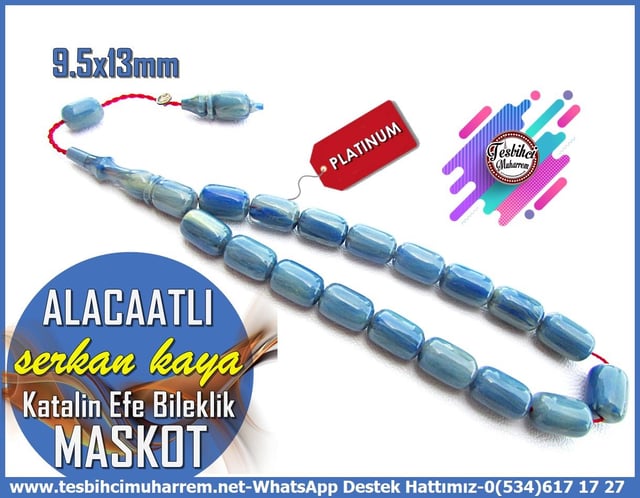 Efe Maskot TesbihlerTM13223Tespih Maskot I Katalin Efe Bileklik Boy Damarlı Mavi  Alacaatlı TesbihTespih Maskot I Katalin Efe Bileklik Boy Damarlı Mavi Alacaatlı Tesbih