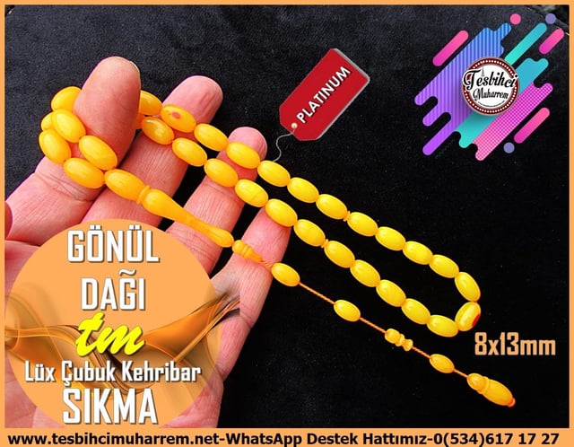 Hareli Damarlı Sarı Kehribar TesbihlerTM12919Tespih Sıkma Kehribar Badem Kesim Patinli Çubuk Gönül Dağı TesbihTespih Sıkma Kehribar Badem Kesim Patinli Çubuk Gönül Dağı Tesbih