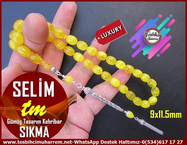 Hareli Damarlı Sarı Kehribar TesbihlerTM12663Tespih Sıkma Kehribar Beyzi Kesim Sarı Damarlı Selim TesbihTespih Sıkma Kehribar Beyzi Kesim Sarı Damarlı Selim Tesbih
