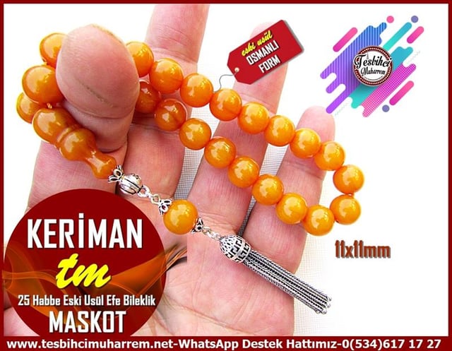 Maskot,Bileklik,Can-ı Gönül TesbihlerTM12638Tespih Sıkma Kehribar Gümüş Püsküllü Maskot Eski Usül Keriman TesbihTespih Sıkma Kehribar Gümüş Püsküllü Maskot Eski Usül Keriman Tesbih 