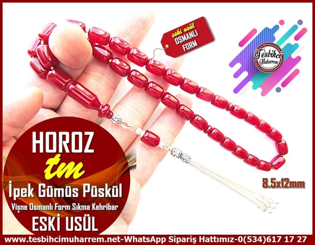 Osmanlı Benzetme Eskitme Eski Usül TesbihlerTM13237Tespih Sıkma Kehribar I İpek Gümüş Püskül Eski Usül Vişne Osmanlı Form Horoz Tesbih Tespih Sıkma Kehribar I İpek Gümüş Püskül Eski Usül Vişne Osmanlı Form Horoz Tesbih 