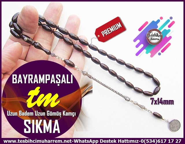 Patlıcan Moru Kehribar TesbihlerTM13130Tespih Sıkma Kehribar I Morcivert Uzun Badem Uzun Gümüş Kamçı  Bayrampaşalı TesbihTespih Sıkma Kehribar Morcivert Uzun Badem Uzun Gümüş Kamçı  Bayrampaşalı Tesbih