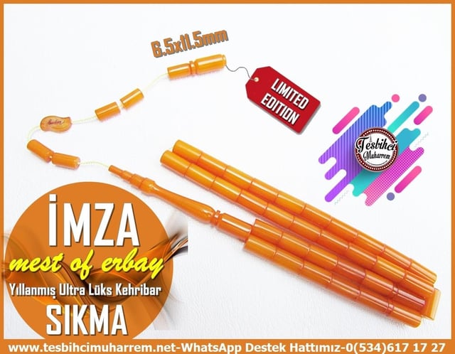Hareli Damarlı Sarı Kehribar TesbihlerTM13898Tespih Sıkma Kehribar I Ultra Lux Damla Kehribar Görünümlü Dik Kesme  İmza TesbihTespih Sıkma Kehribar I Yıllanmış Ultra Lüks Profesyonel Dik Kesme İmza Tesbih 