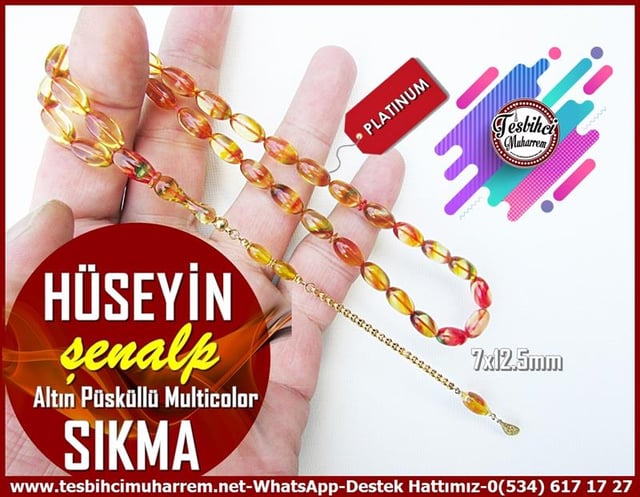 Tricolor Kehribar TesbihlerTM12727Tespih Sıkma Kehribar Multicolor Altın Püsküllü Hüseyin Tesbih Tespih Sıkma Kehribar Multicolor Altın Püsküllü Hüseyin Tesbih 
