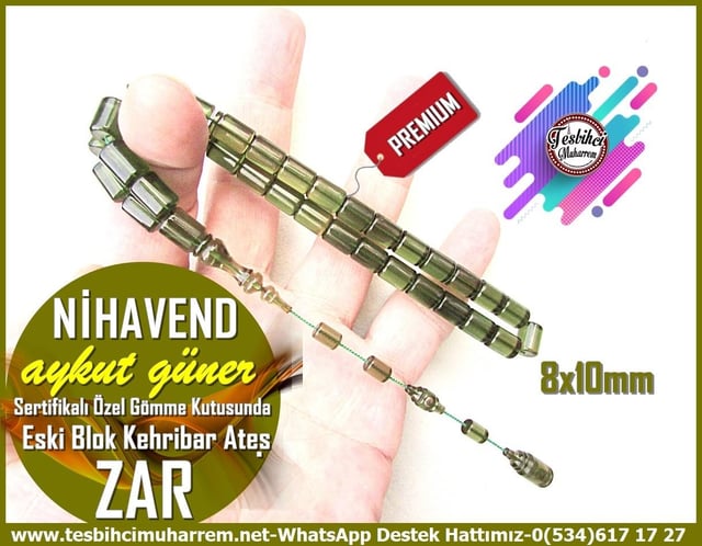 Zar Kehribar TesbihTM12804Tespih Zar Kehribar Sertifikalı Özel Gömme Kutulu Yumuşak Kesme Kesim Nihavend TesbihTespih Zar Kehribar Sertifikalı Özel Gömme Kutulu Yumuşak Kesme Kesim Nihavend Tesbih