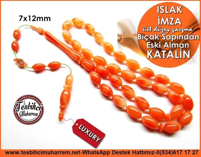 Üst Düzey Çalışma Bıçak Sapından Eski Alman Katalin Tesbih Islak İmza