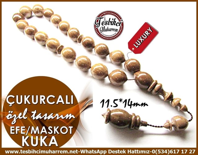 Üst Düzey İşçilik Bileklik Efe Naturel Kuka Cevizi Tesbih Çukurca