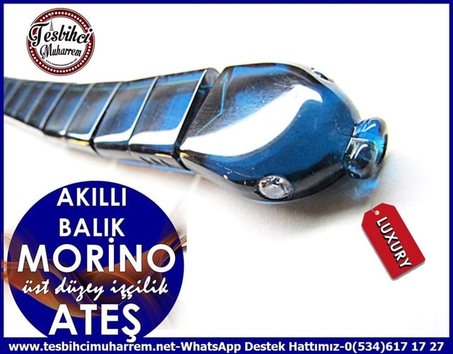 Üst Düzey İşçilik Blue Water Ateş Kehribar Tesbih Akıllı Balık Morino