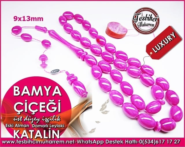 Üst Düzey İşçilik Eski Alman Leylak Katalin Tesbih Bamya Çiçeği 