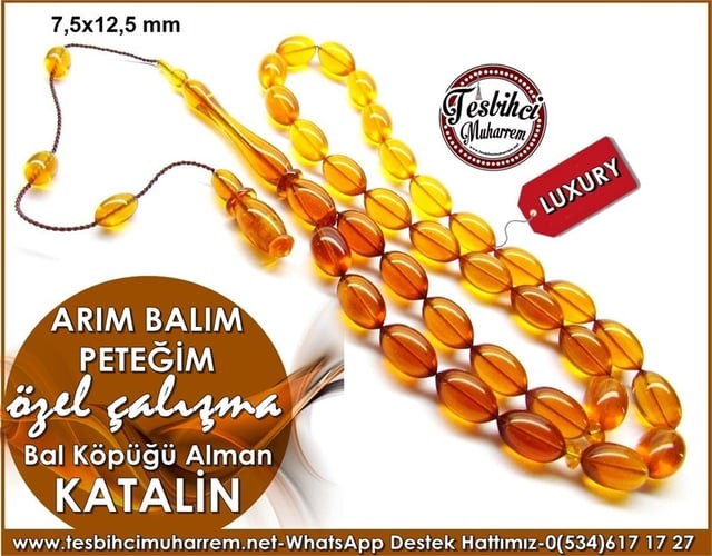 Üst Düzey İşçilik Özel Çalışma Bal Köpüğü Alman Katalin tesbih Arım Balım Peteğim
