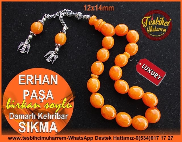 Efe Maskot TesbihlerTM10970Usta İşi Gümüş Tasarım Turuncu Damarlı 17 li Maskot Efe Tesbih Erhan PaşaUsta İşi Gümüş Tasarım Turuncu Damarlı 17 li Maskot Efe Tesbih Erhan Paşa