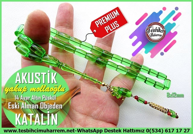 Katalin Ve Bağa TesbihlerTM14577Yakup Mollaoğlu Usta İşçilikli Eski Alman Katalin Tespih I Premium Plus Yeşil Altın Püsküllü Akustik TesbihYakup Mollaoğlu Usta İşçilikli Eski Alman Katalin Tespih I Premium Plus Yeşil Altın Püsküllü Akustik Tesbih