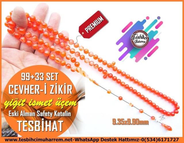 99luk Dua Ve Namaz TesbihatlarıTM13866Yiğit İsmet Üçem Usta El İşçiliği İkili Tespih Seti | Premium Katalin, Eski Alman Malzeme, Gömme Kutulu “Cevheri Zikir” Tesbih Tespih Premium Katalin l Eski Alman Özel Gömme Kutulu 33+99 Set Cevheri Zikir Tesbih