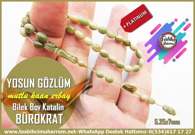 Maskot, Bileklik ve Bürokrat TespihlerTM13965Yosun Gözlüm Tespih : Mutlu Kaan Erbay Usta İşçilikli Yeşil Bürokrat Katalin Tesbih – Bilek Boy Özel ÇalışmaTespih Bürokrat Katalin I Bilek Boy Yosun Gözlüm Tesbih