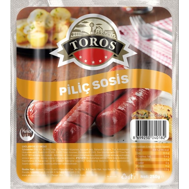 Akdeniz Toros Piliç Sosis 225 grVafi