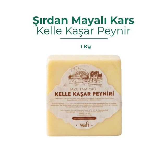 Şırdan Mayalı Kars Kelle Kaşar Peynir