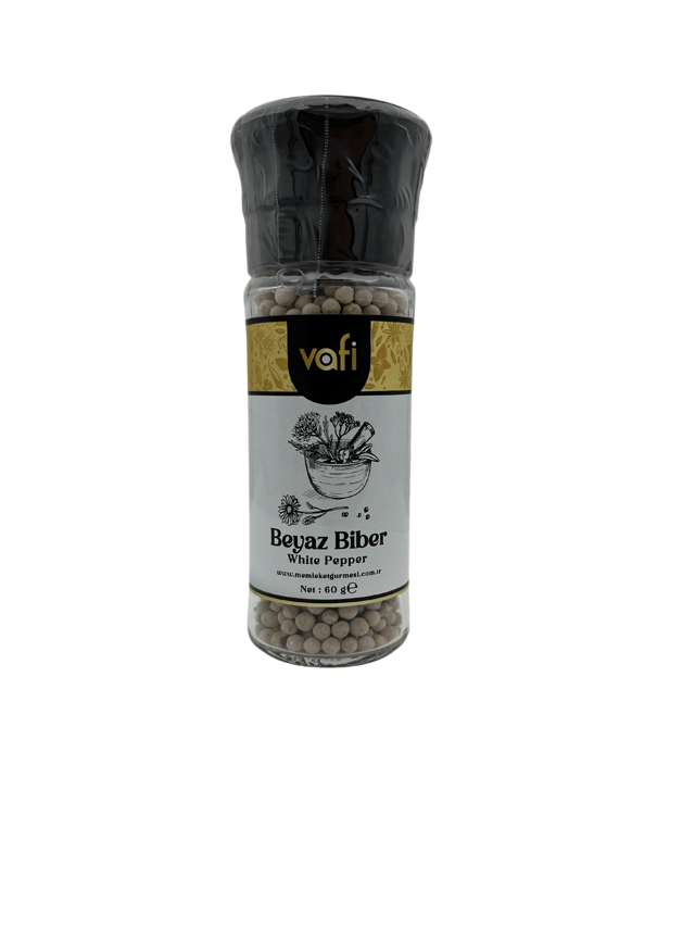 Vafi Cam Değirmen Kapak Serisi Beyaz Biber 60 gr