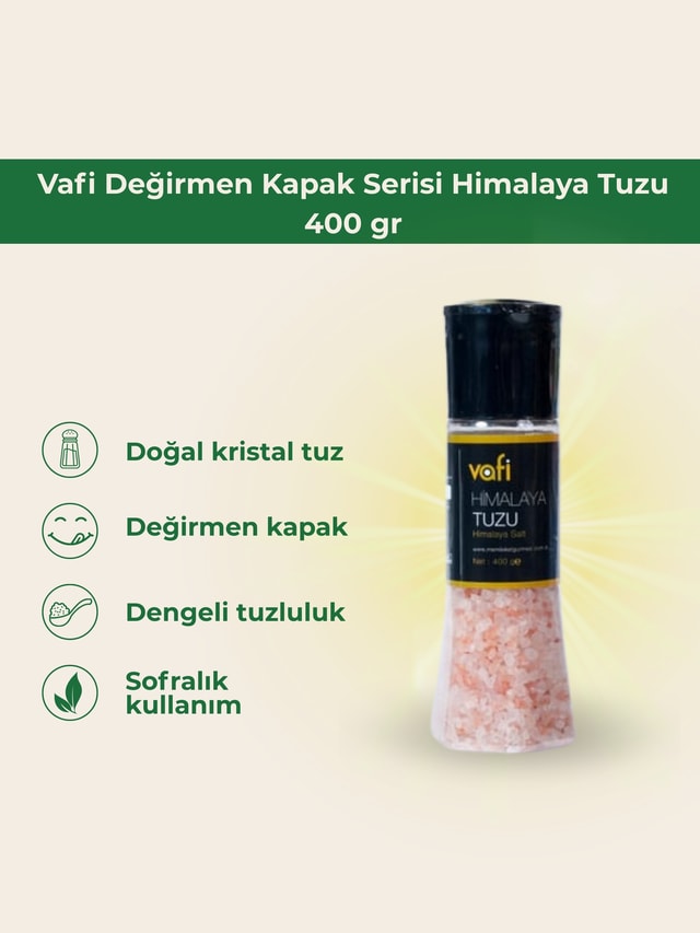 Vafi Değirmen Kapak Serisi Himalaya Tuzu 400 gr