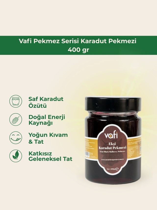 Vafi Pekmez Serisi Karadut Pekmezi 400 gr