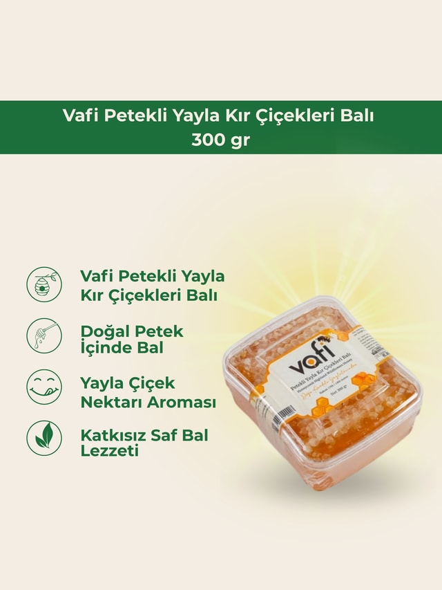 Vafi Petekli Yayla Kır Çiçekleri Balı 300 gr