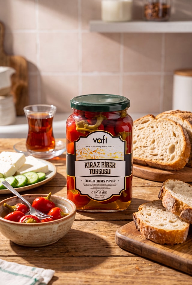 Vafi Turşu Serisi Kiraz Biber Turşusu 1000cc-500gr