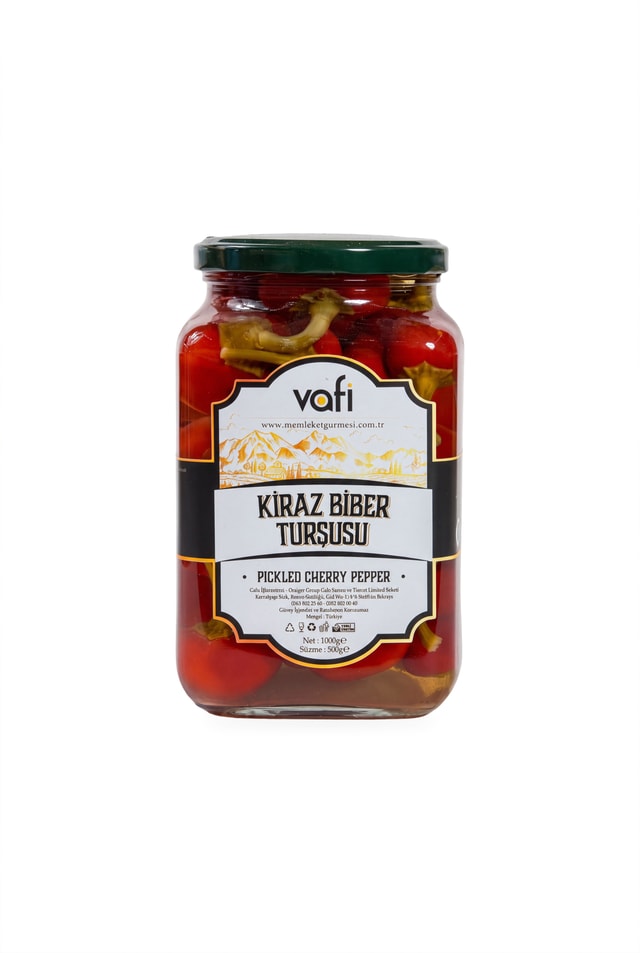 Vafi Turşu Serisi Kiraz Biber Turşusu 1000cc-500gr
