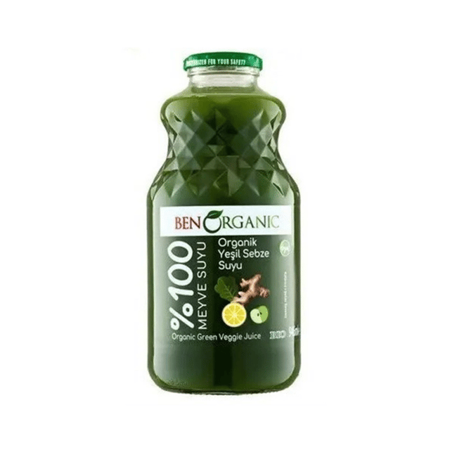 Benorganik Organik Zencefilli Yeşil Sebze Karışımı Suyu 1 lt