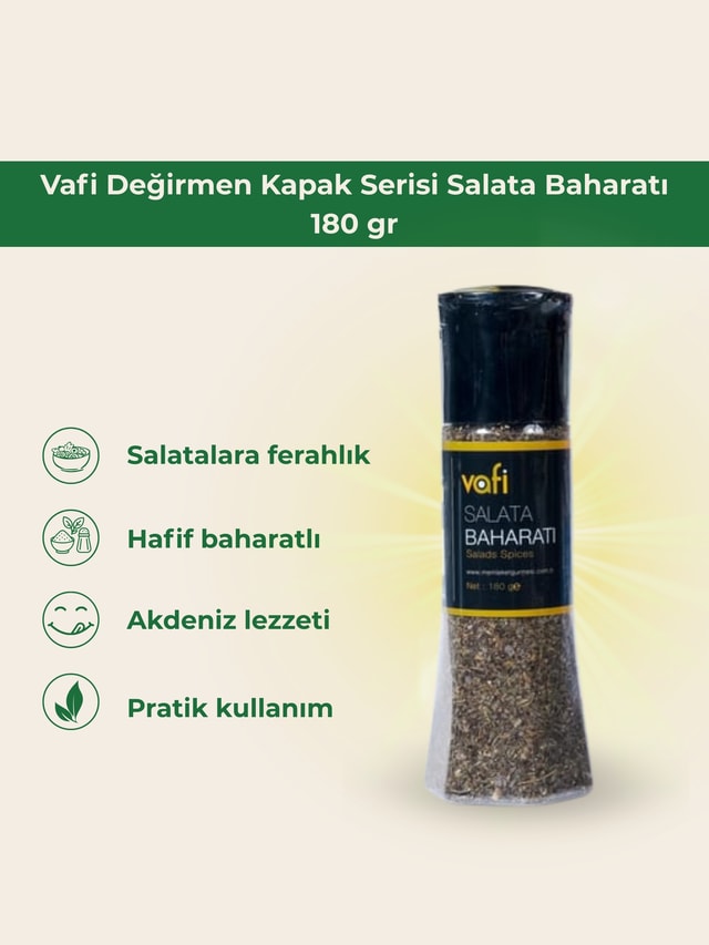 Vafi Değirmen Kapak Serisi Salata Baharatı 180 grMemleket Gurmesi