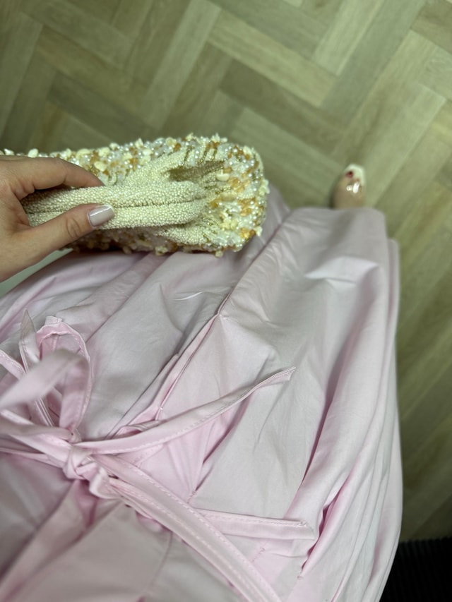 Amber Bel Bağlama Detaylı Orj Marka Model Elbise Pembe