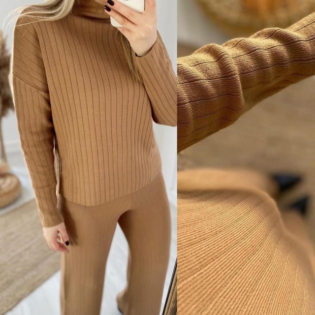 Camel Balıkçı Yaka Triko Takım